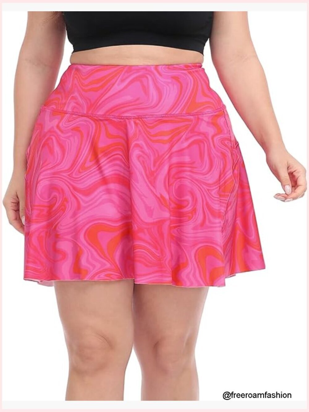 Plus Size Pleated Tennis Skort with Built-in Shorts
